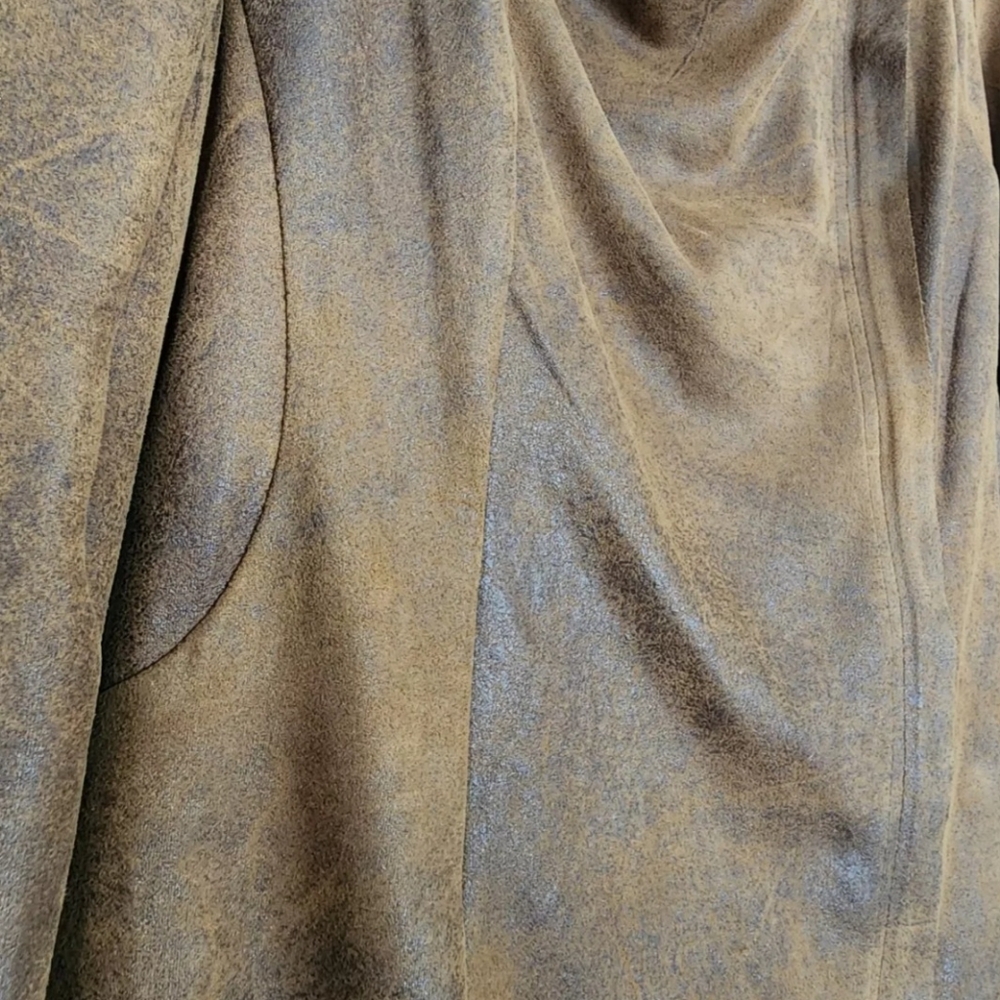 ZARA JACKET BROWN DRAPE COWLNECK ASYMMETRICAL ZIP TOP SMALL S - Picture 8 of 12